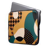 Modernes geometrisch abstraktes Patchwork-Muster, Laptopschutzhülle (Vorderseite Links)