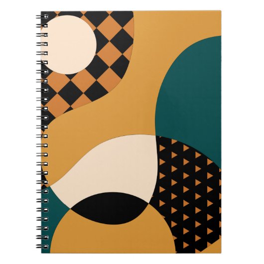 Modernes geometrisch abstraktes Patchwork-Muster, Notizblock (Vorderseite)