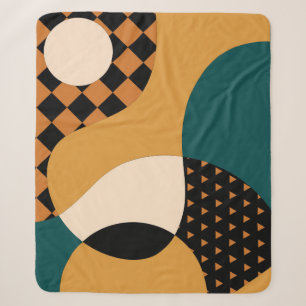 Modernes geometrisch abstraktes Patchwork-Muster, Sherpadecke