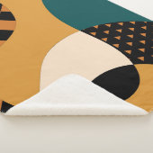 Modernes geometrisch abstraktes Patchwork-Muster, Sherpadecke (3/4)