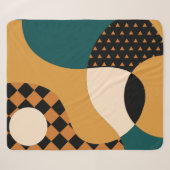 Modernes geometrisch abstraktes Patchwork-Muster, Sherpadecke (Vorderseite (Horizontal))