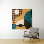 Modernes geometrisch abstraktes Patchwork-Muster,  Wandteppich (Beispiel)