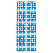 Modernes geometrisch blaues Seekartenmuster Geschenktüte Für Weinflaschen (Rückseite)