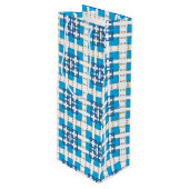 Modernes geometrisch blaues Seekartenmuster Geschenktüte Für Weinflaschen (Vorderseite Schrägansicht)