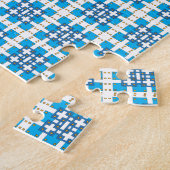 Modernes geometrisch blaues Seekartenmuster Puzzle (Seite)