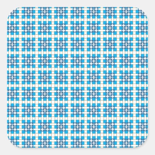 Modernes geometrisch blaues Seekartenmuster Quadratischer Aufkleber (Vorderseite)
