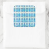 Modernes geometrisch blaues Seekartenmuster Quadratischer Aufkleber (Tasche)