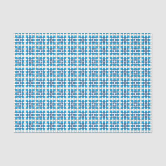 Modernes geometrisch blaues Seekartenmuster Seidenpapier (Vorderseite)