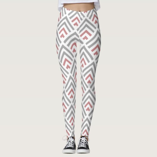 Modernes geometrisch robustes Blau Leggings (Vorderseite)