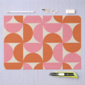 Modernes geometrisch-rosa-orangefarbenes Muster de Seidenpapier (Handwerk)