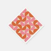 Modernes geometrisch-rosa-orangefarbenes Muster de Serviette (Ecke)