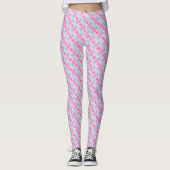 Modernes, geometrisch rosa Radmuster Leggings (Vorderseite)