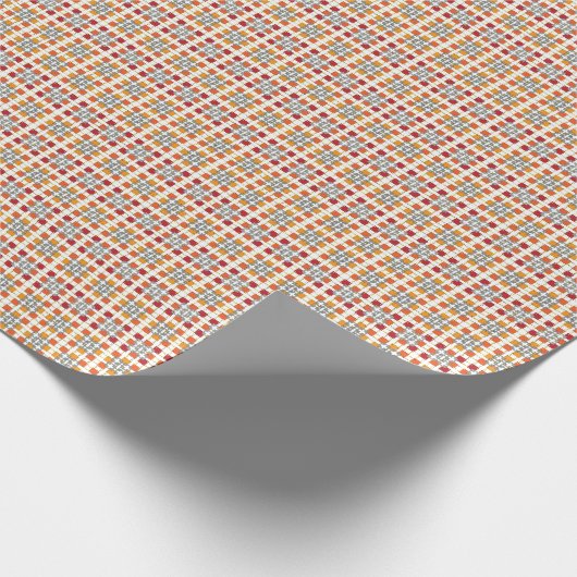 Modernes geometrisch rotes Muster der orangefarben Geschenkpapier (Ecke)