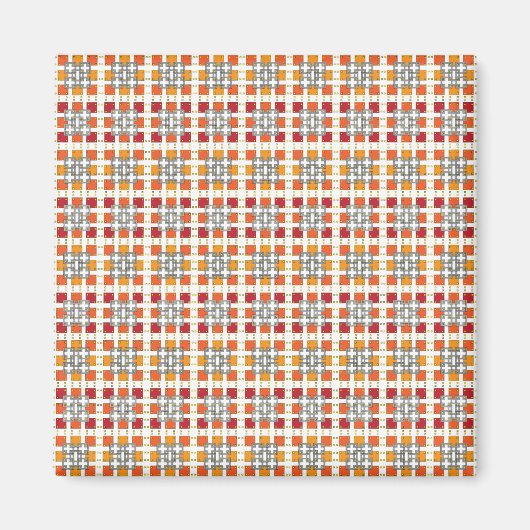 Modernes geometrisch rotes Muster der orangefarben Magnet (Vorne)