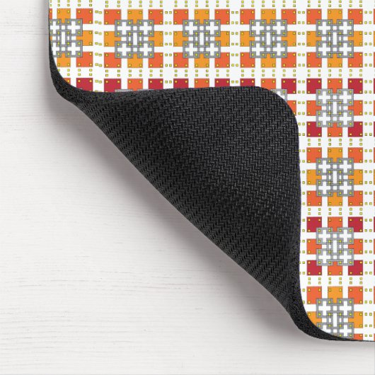 Modernes geometrisch rotes Muster der orangefarben Mousepad (Ecke)