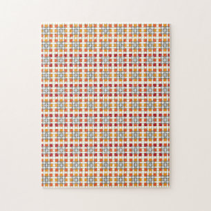 Modernes geometrisch rotes Muster der orangefarben Puzzle