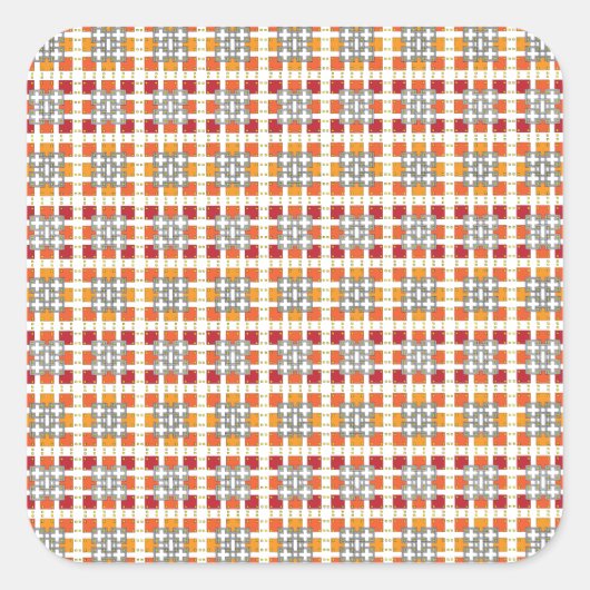 Modernes geometrisch rotes Muster der orangefarben Quadratischer Aufkleber (Vorderseite)