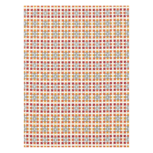Modernes geometrisch rotes Muster der orangefarben Tischdecke (Vorderseite)