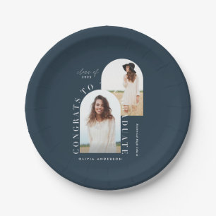 Modernes geometrisches Abschluss mit mehreren Foto Pappteller