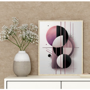 Modernes geometrisches Abstrakt rosa Elegantes Min Poster