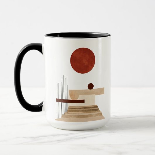 Modernes geometrisches Abstrakt Tasse (Links)