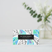 Modernes geometrisches Abstrakt Visitenkarte (Stehend Vorderseite)