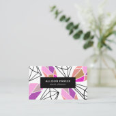 Modernes geometrisches Abstrakt Visitenkarte (Stehend Vorderseite)