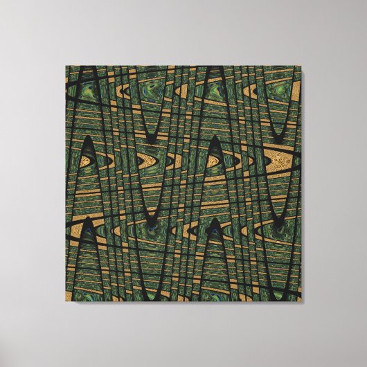 Modernes geometrisches Abstraktes blaues grünes Pf Leinwanddruck (Vorderseite)