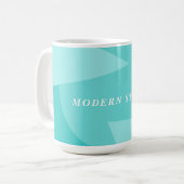 Modernes geometrisches abstraktes Büro für Aquakul Kaffeetasse (Vorderseite Links)