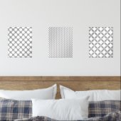 Modernes geometrisches Abstraktes Grau und Weiß Bilderwand Sets (Schlafzimmer)
