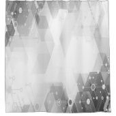 Modernes geometrisches Abstraktes Grau-Weiß Duschvorhang (Vorderseite)