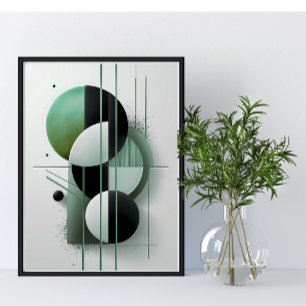 Modernes geometrisches Abstraktes Grün Minimalisti Poster