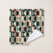 Modernes geometrisches Abstraktes Muster des Mitte Badhandtuch Set (Waschlappen)
