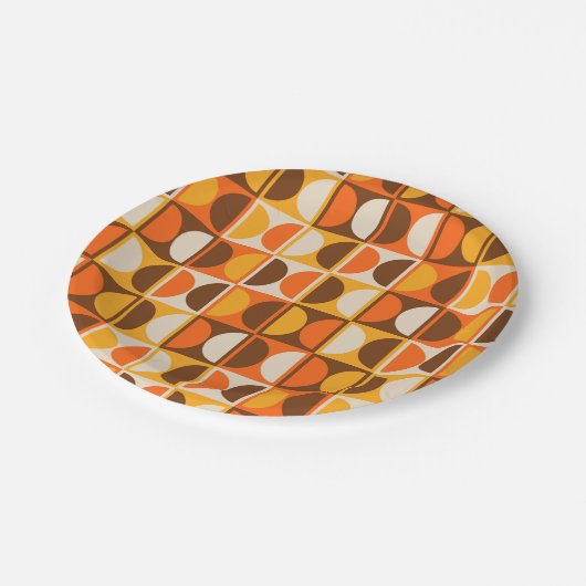 Modernes geometrisches Abstraktes Muster des Mitte Pappteller (Schrägansicht)