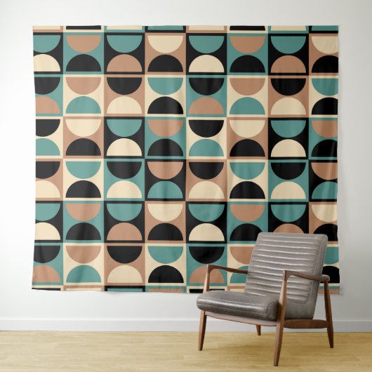 Modernes geometrisches Abstraktes Muster des Mitte Wandteppich (Beispiel (Horizontal))