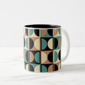 Modernes geometrisches Abstraktes Muster des Mitte Zweifarbige Tasse (VorderseiteRechts)