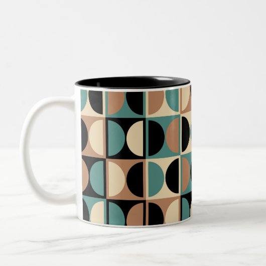 Modernes geometrisches Abstraktes Muster des Mitte Zweifarbige Tasse (Links)
