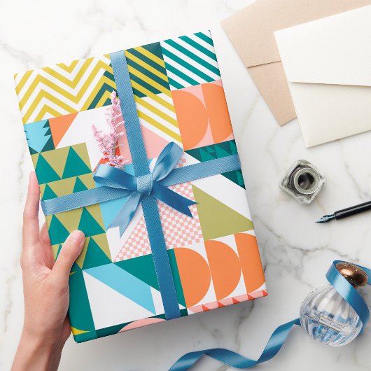 Modernes geometrisches Abstraktes Muster, fett Geschenkpapier