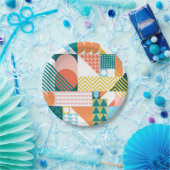 Modernes geometrisches Abstraktes Muster, fett Pappteller (Party)