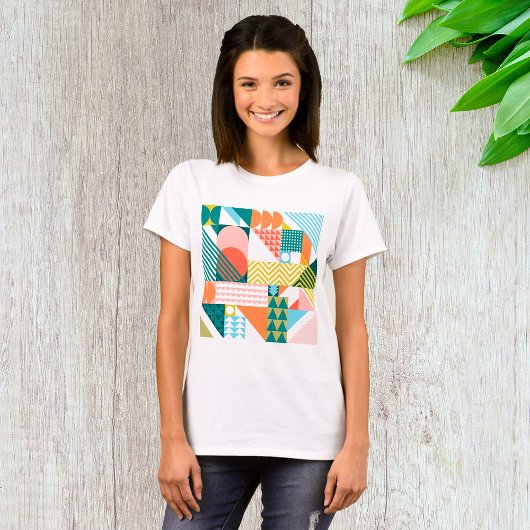 Modernes geometrisches Abstraktes Muster, fett T-Shirt