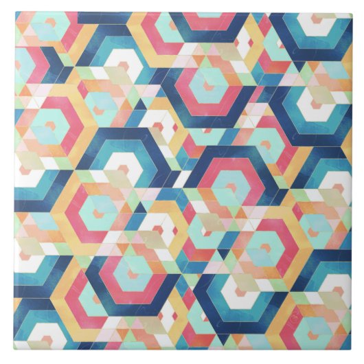 Modernes geometrisches abstraktes Muster Fliese (Vorderseite)