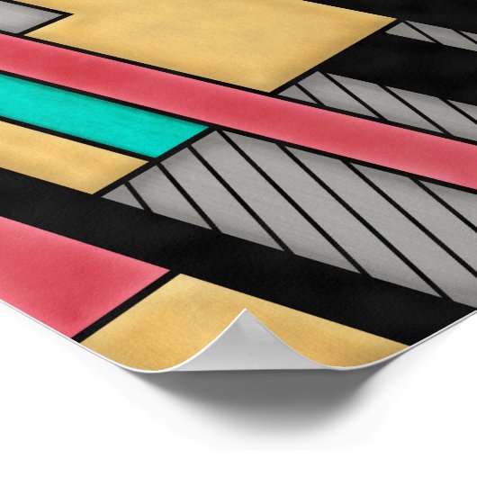 Modernes geometrisches Abstraktes Muster Poster (Ecke)