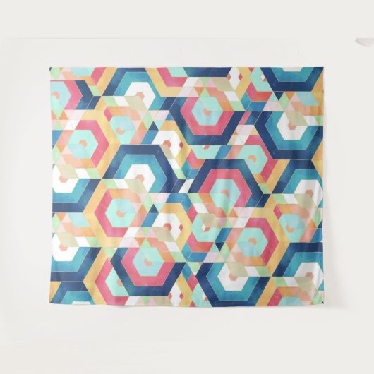 Modernes geometrisches abstraktes Muster Wandteppich (Vorderseite (Horizontal))