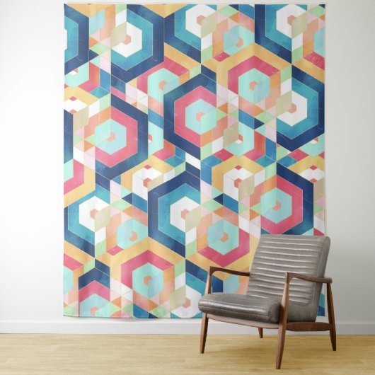 Modernes geometrisches abstraktes Muster Wandteppich (Beispiel)