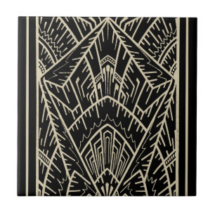 Modernes geometrisches Abstraktes Schwarzes Art Dé Fliese