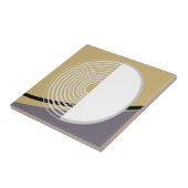 Modernes geometrisches Abstraktes Weiß, Gelb und G Fliese (Seite)