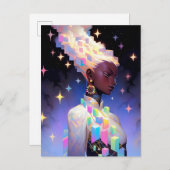 Modernes geometrisches Anime-Girl Postkarte (Vorne/Hinten)