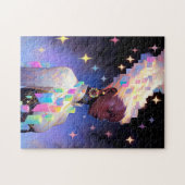 Modernes geometrisches Anime-Girl Puzzle (Horizontal)