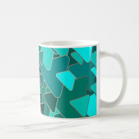 Modernes geometrisches Aquamarines Dreieck Kaffeetasse (Rechts)