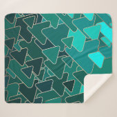 Modernes geometrisches Aquamarines Dreieck Sherpadecke (Vorderseite (Horizontal))